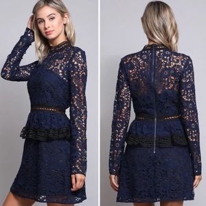 NWOT Self portrait Navy Dress